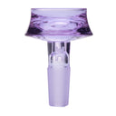 Cauldron Flower Bowl - 10mm, a purple-tinted borosilicate glass slide-in bowl with a flared top and reinforced neck, designed for universal compatibility and durability.