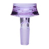 Cauldron Flower Bowl - 10mm, a purple-tinted borosilicate glass slide-in bowl with a flared top and reinforced neck, designed for universal compatibility and durability.