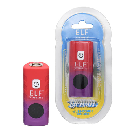 Close-up of the Elf Deltaic 510 Thread Battery, highlighting its compact design and compatibility with 510-thread cartridges, suitable for versatile vaping experiences.
