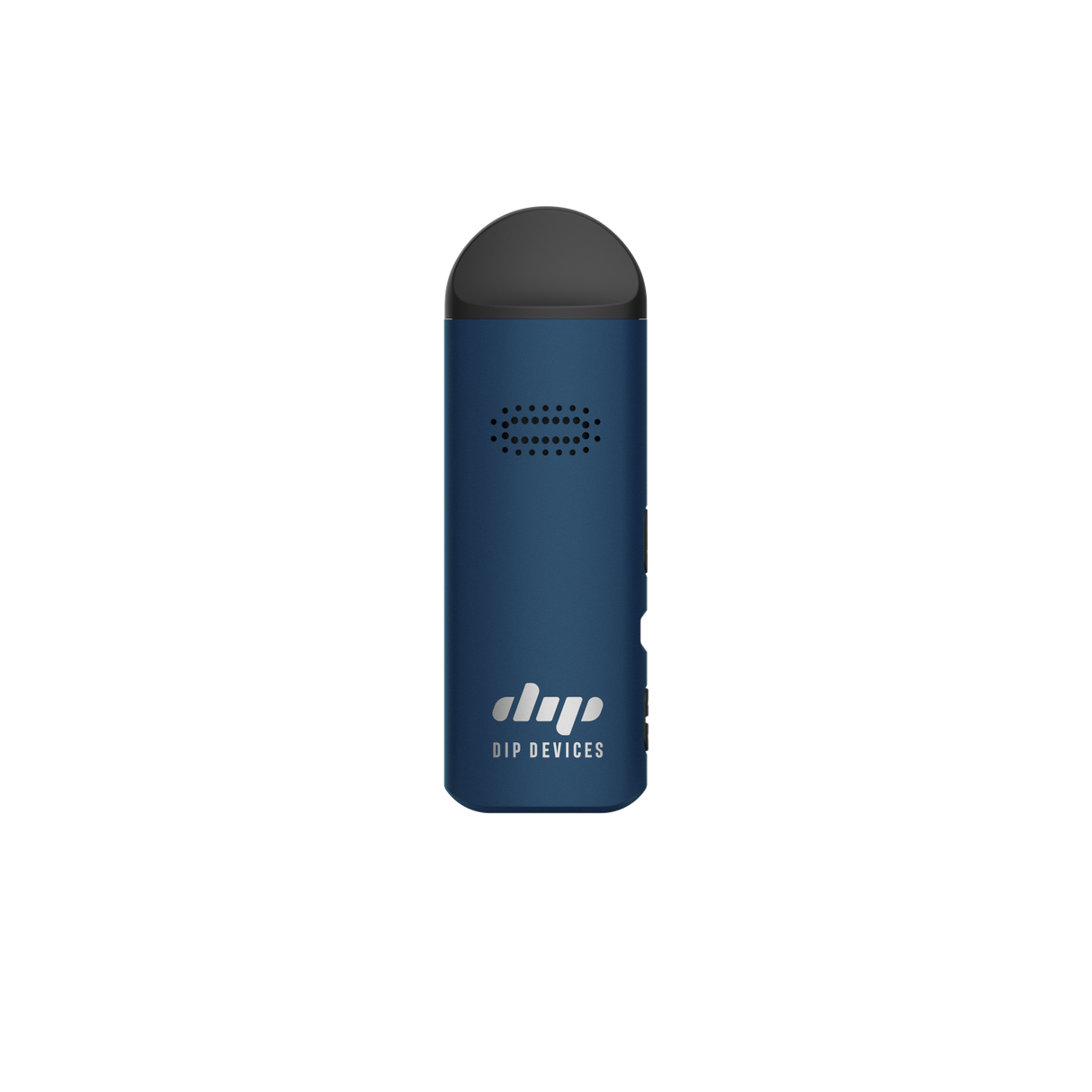 Aster Flower Vaporizer by Dip Devices, a pocket-sized, rechargeable vape with dark blue body, black mouthpiece, and airflow vent, designed for high performance and affordability.