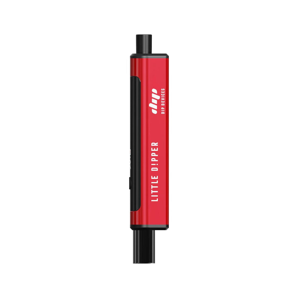 Little Dipper Dab Straw Vaporizer, slim red design, features branding, mouthpiece, airflow slot, and ergonomic form for direct-to-concentrate use.