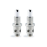 Little Dipper Replacement Vape Tip - Pack of 2: Metal coil heads with threaded base, large airflow holes, knurled grip, and white plastic top for easy installation.