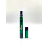 Lunar Dab Pen parts: a metallic-green battery mod with firing button and matching pod, designed for easy, portable dabbing with smooth airflow.