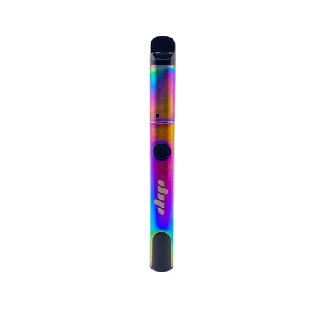 Slim, pen-style Lunar Dab Pen with rainbow-gradient finish, single firing button, and top mouthpiece, designed for portable, efficient dabbing with advanced airflow technology.