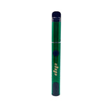 Lunar Dab Pen: A sleek, metallic green vape pen with a black mouthpiece, circular power button, and logo at the base, designed for smooth, portable dabbing.