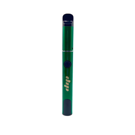 Lunar Dab Pen: A sleek, metallic green vape pen with a black mouthpiece, circular power button, and logo at the base, designed for smooth, portable dabbing.