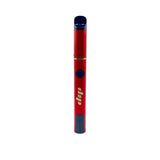 Slim pen-style vaporizer, Lunar Dab Pen, featuring a red body, dark mouthpiece, single button, designed for portability and efficient dabbing with precise airflow.
