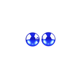 Two polished blue spheres, representing the Rover Dab Pen, float on a black background, highlighting its sleek, reflective design and advanced concentrate heating features.