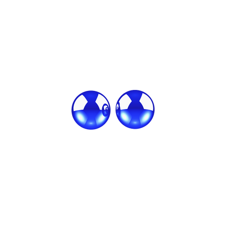 Two polished blue spheres, representing the Rover Dab Pen, float on a black background, highlighting its sleek, reflective design and advanced concentrate heating features.