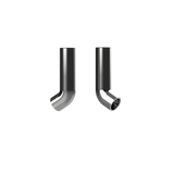 Rover Dab Pen shown as two polished chrome-finished metal tubes, each bent at a right angle, highlighting its sleek, portable design.