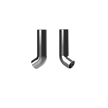 Rover Dab Pen shown as two polished chrome-finished metal tubes, each bent at a right angle, highlighting its sleek, portable design.