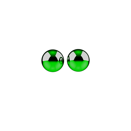 Two glossy green spheres symbolize the Rover Dab Pen's sleek design, highlighting its polished, portable dab rig experience with even heating and robust flavor delivery.