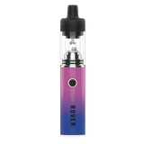 Rover Dab Pen with pink-to-blue gradient, single firing button, and clear tank; offers portable dab rig experience with terp pearls for even heating.