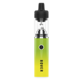 Rover Dab Pen with black mouthpiece, clear atomizer, metal base, and gradient battery. Designed for portable dabbing with even heating and powerful flavor.