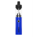 Rover Dab Pen, a sleek vaporizer with a black mouthpiece, transparent tank, firing button, and blue ROVER labeled battery, for a portable dab rig experience.