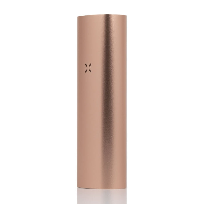 PAX 3 Basic Kit featuring a slim, metal vaporizer with an X vent logo, designed for dry herbs, highlighting polished aluminum finish and portable style.