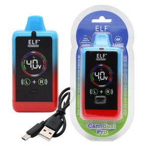 ELF CannDual PRO Dual 510 Thread Battery Concealer in packaging, featuring dual cartridge compatibility and USB-C charging, ideal for discreet vaping in a carton of 10 units.