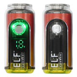 ELF Canndy 510 Thread Mini Battery, featuring a compact design with digital display, showcasing a close-up of its green light and radio-like interface.