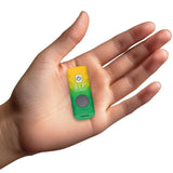 Hand holding the ELF Deltaic 510 Thread Battery, a compact vape device with variable voltage settings and USB-C charging, ideal for various vaping needs.