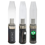 Gnome Dome Mini Vape Rig For Dabs: Compact e-rig with glass mouthpiece, LED voltage display, dual-use for wax and 510 cartridges, ideal for portable, discreet vaping.