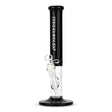 11.5 Tall Frontside Straight Bong - Black, features clear and black glass with removable downstem, bowl, and Red Eye Glass branding on the upper tube.