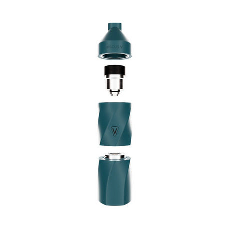 AERIS COLORWAY MIDNIGHT: Close-up of the compact AERIS smart vaporizer, highlighting its ergonomic design and sleek logo, resembling a pocket-sized water bottle.