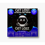 3D Rolling Tray Station - Get Lost package showing cone-filler kit with tray, 3D lid, tubes, brush, and tool, ideal for efficient hand-rolling.