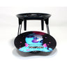 3D Rolling Tray Station - Get Lost featuring a speckled bowl on foldable legs and a tray with GET LOST text and a woman's portrait.
