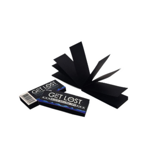Black Rolling Tips - Pack of 50 - Carton of 24; showcases sleek black finish, open booklet revealing durable, eco-friendly tips for refined smoking experience.