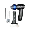 GET LOST dry-herb vaporizer kit includes a speckled vaporizer, base, packing tool, cleaning brush, hex key, metal piece, and USB charging cable.
