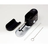 Electric Pre Rolled Cone Filling Machine with injector, cleaning brush, packing tool, and detachable tray for efficient, user-friendly cone filling.