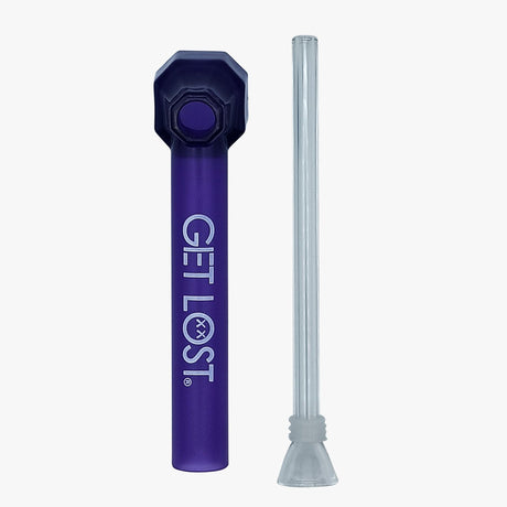 Portable Water Bottle Pipe Cap Attachment with slim aluminum one-hitter pipe and transparent tube. Transforms bottles into bongs. Ideal for travel and outdoor sessions.