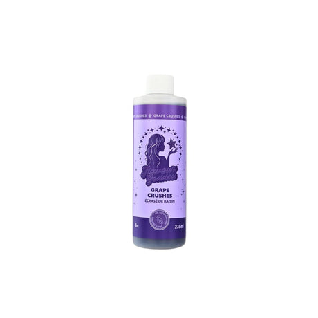 Bong Water Enhancer - 8oz: Tall bottle of Flavour Goddess Grape Crushes syrup, enhancing bong hits with grape flavor and smoother smoke, made in Canada.