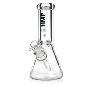 10 Glass Beaker Bong from HMP Heavy Duty Collection, featuring a sturdy design with clear glass, straight neck, removable down-stem, and bowl attachment.