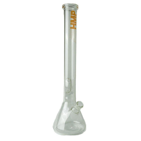20 Glass Bong Beaker with a wide cone base, straight tube, angled joint, and ice pinch, made from durable borosilicate glass for smooth, cool sessions.