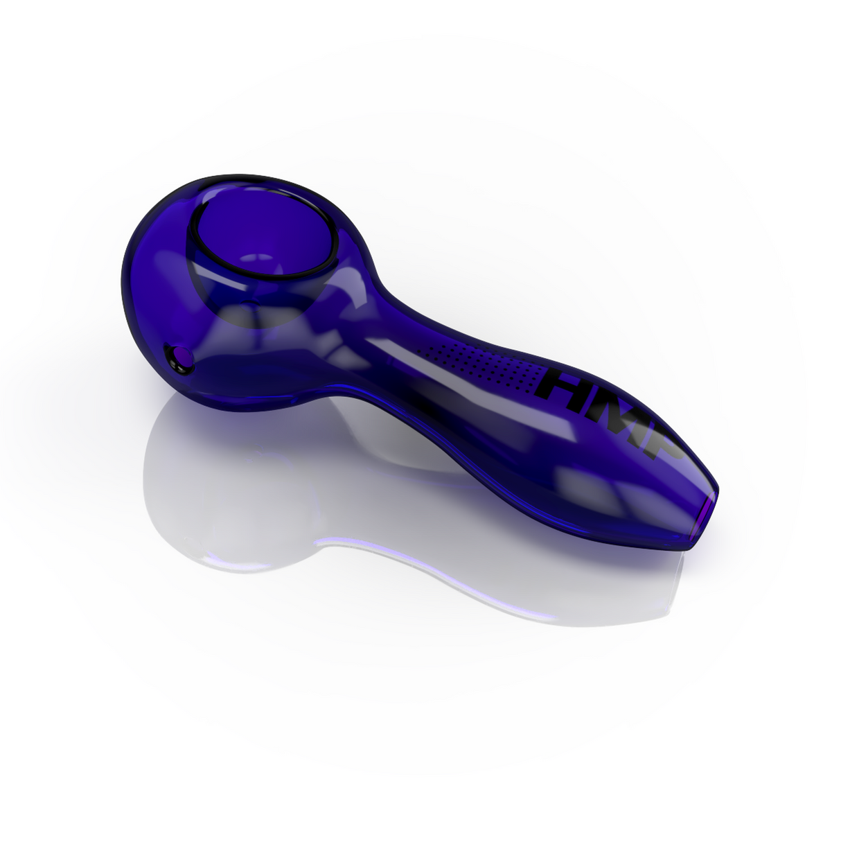 4 Glass Spoon with a navy finish, featuring a round handle and smooth design, ideal as a starter piece. Made by Canadian brand HMP.