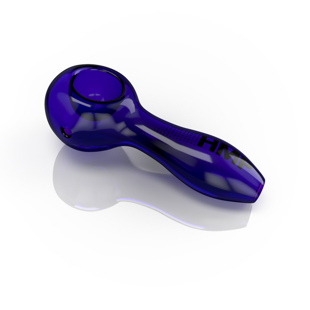 4 Glass Spoon with a navy finish, featuring a round handle and smooth design, ideal as a starter piece. Made by Canadian brand HMP.