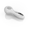 4 Glass Spoon hand pipe with black text, featuring a sleek design ideal for beginners. A quality product from the Canadian brand HMP.