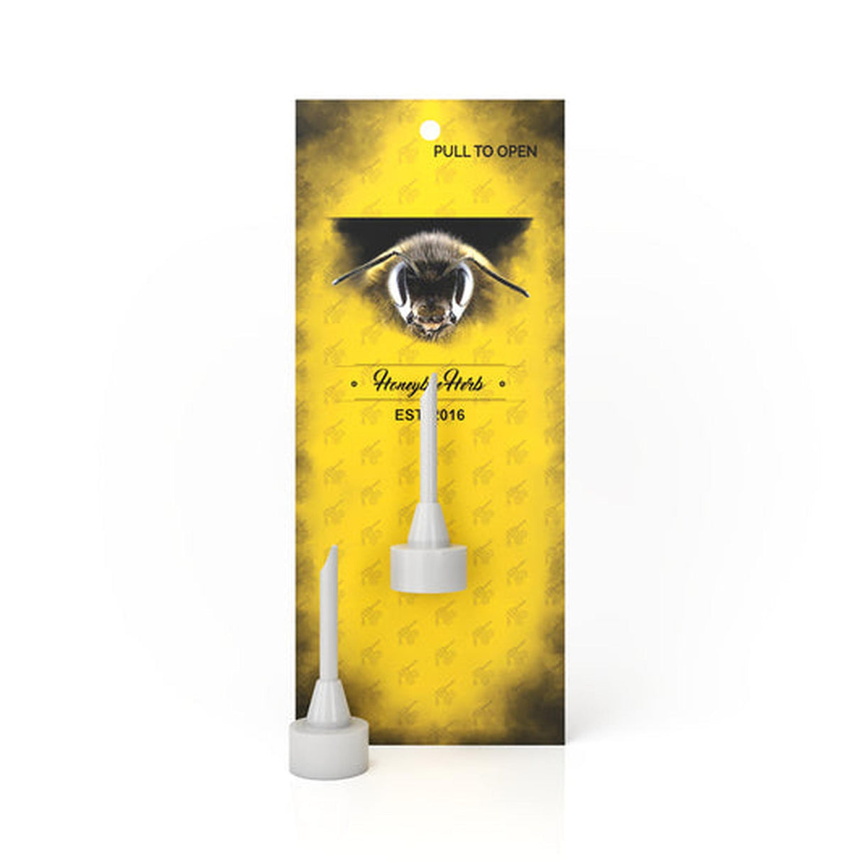 Classic Ceramic Carb Cap & Tool with a bee design, showcasing its multi-functional use for airflow control and dabbing efficiency. High-quality ceramic construction visible.