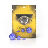 Dab Marble Set - 4 Pieces - Blue features a bee-themed packaging and includes blue and white marbles for enhancing dabbing efficiency and aesthetics.