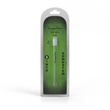 Clear plastic Downstem 5 in packaging, designed for 18mm male jointed water pipes, ensuring efficient smoke filtration and smooth, cool hits.