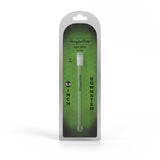 Clear plastic tube in packaging, Honeybee Herb Downstem 5.5, designed for smoke diffusion, compatible with 18mm male jointed water pipes.