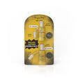 Reclaim Double Ash Catcher - 2 Pack, featuring two small cylindrical bottles in yellow packaging, designed for efficient reuse of dab materials.