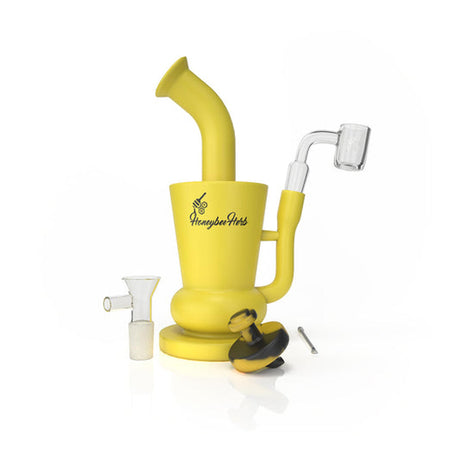 Silicone Bong & Dab Rig Travel Kit featuring durable design, honeycomb percolator, removable base, and complete accessories for a seamless dabbing experience.