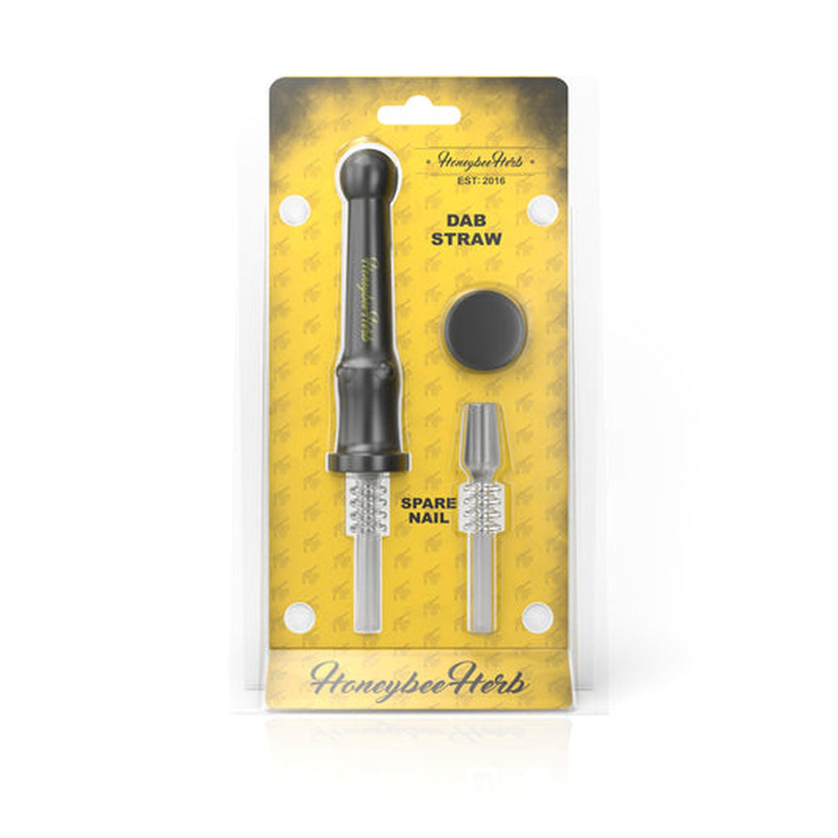 Silicone Dab Straw Nectar Collector in packaging, highlighting its portable design with a durable silicone handle and quartz nail for on-the-go dabbing sessions.