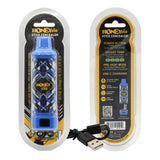 Clear Concealer 510 Thread Battery, displayed in its packaging, offers USB-C rechargeability and four voltage settings, ideal for versatile vaping experiences.