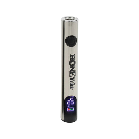 Digital 510 Thread Battery, slim cylindrical design with button and digital display, featuring voltage adjustment and USB-C rapid charging for versatile vaping.