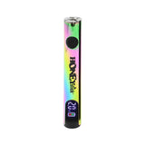 Digital 510 Thread Battery, slim cylindrical with a rainbow chrome finish, features a push-button, OLED readout, spring-loaded 510 connector, and USB-C charging.