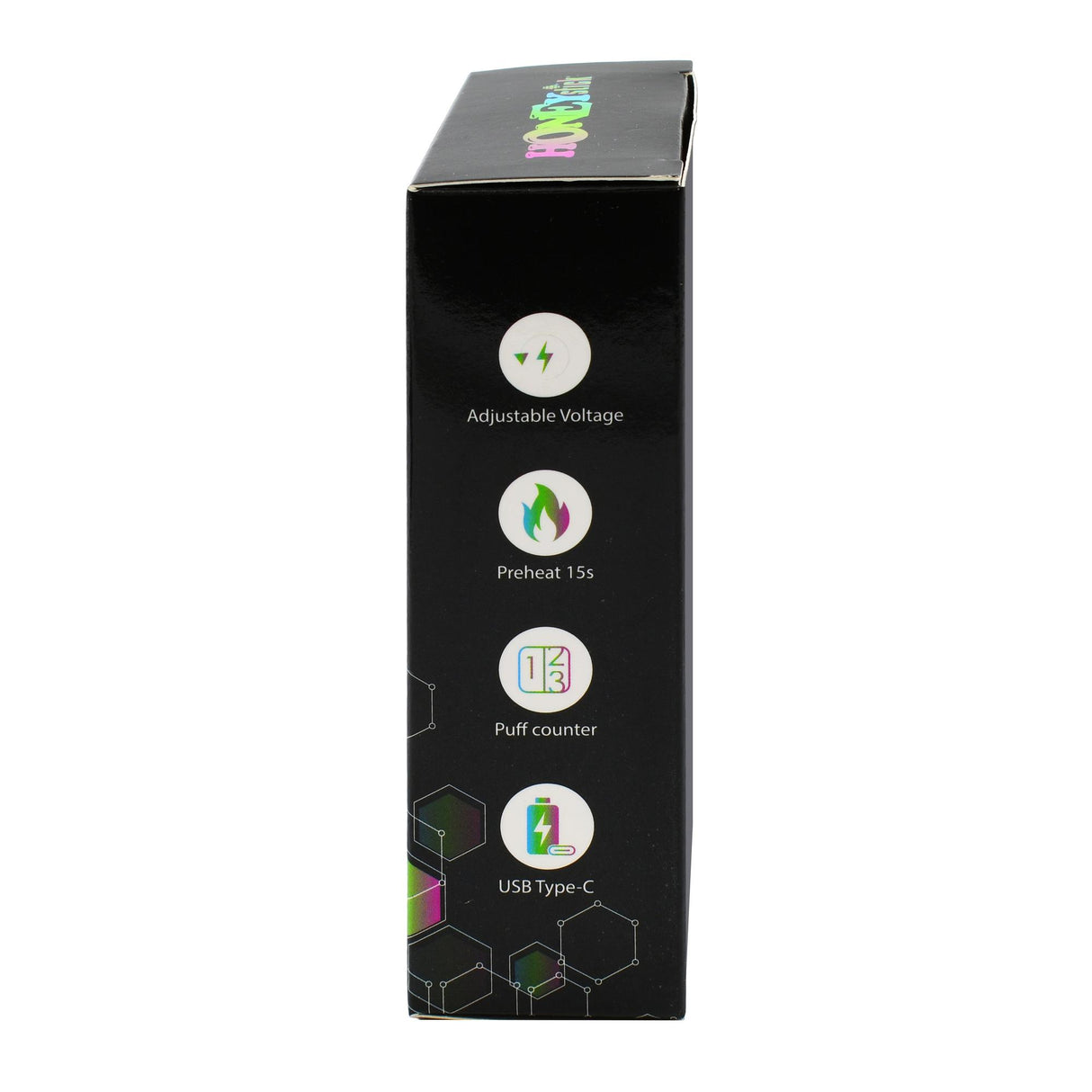 Interactive Concealer 510 Battery - Multicolor (Carton of 10) features a sleek design with a digital display and colorful logo, perfect for vaping enthusiasts.