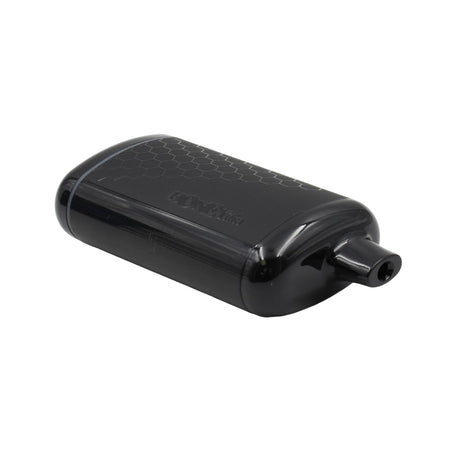 HoneyStick Interactive 510 Battery, a glossy black, pocket-sized vape with a hex-patterned top, built-in mouthpiece, and buttonless design for effortless, discreet vaping.